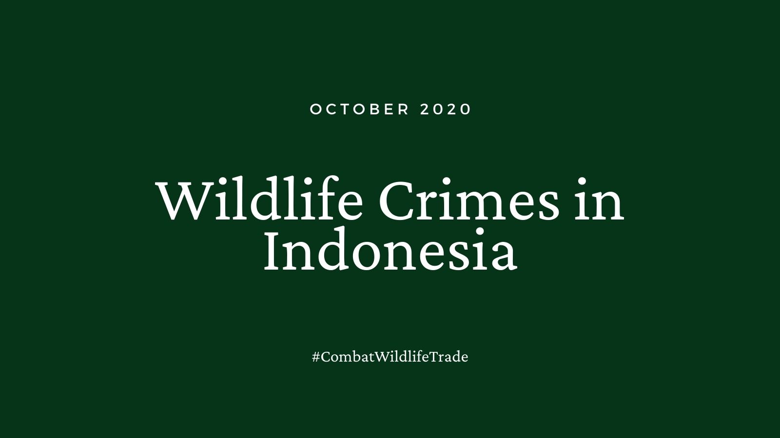 WIldlife Crimes in Indonesia, October 2020